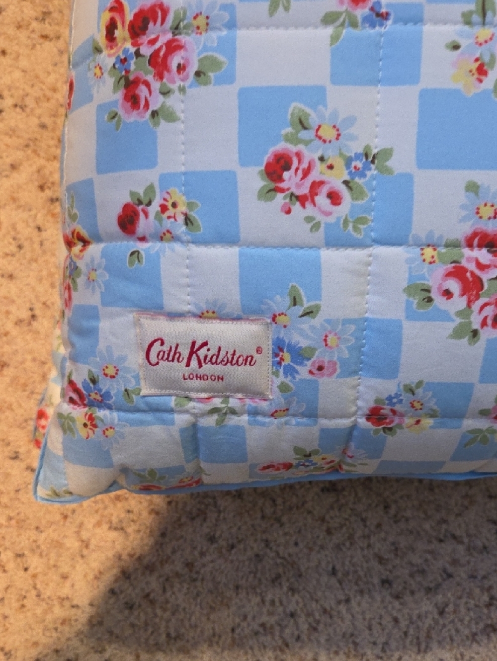 Cath Kidston Blue and White Floral Check Euro Shams - Pair - Picture 3 of 3